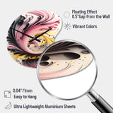 Multi-Color Paint Swirl I - Asymmetric Metal Wall Clock