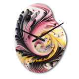 Multi-Color Paint Swirl I - Asymmetric Metal Wall Clock