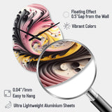 Multi-Color Paint Swirl I - Asymmetric Metal Wall Clock