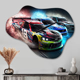 American Stock Car Racing V - Asymmetric Metal Wall Clock