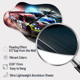 American Stock Car Racing V - Asymmetric Metal Wall Clock
