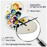 Hexagon And Circular Abstract II - Asymmetric Metal Wall Clock