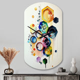 Hexagon And Circular Abstract II - Asymmetric Metal Wall Clock