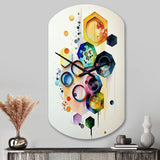 Hexagon And Circular Abstract II - Asymmetric Metal Wall Clock