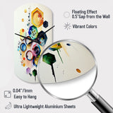 Hexagon And Circular Abstract II - Asymmetric Metal Wall Clock