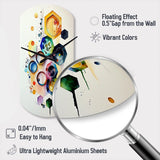 Hexagon And Circular Abstract II - Asymmetric Metal Wall Clock