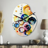 Hexagon And Circular Abstract II - Asymmetric Metal Wall Clock