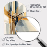 Modern Blue And Gold Abstract I - Asymmetric Metal Wall Clock