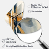 Modern Blue And Gold Abstract I - Asymmetric Metal Wall Clock