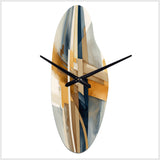 Modern Blue And Gold Abstract I - Asymmetric Metal Wall Clock