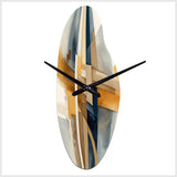 Modern Blue And Gold Abstract I - Asymmetric Metal Wall Clock