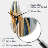 Modern Blue And Gold Abstract I - Asymmetric Metal Wall Clock