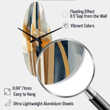 Modern Blue And Gold Abstract I - Asymmetric Metal Wall Clock