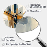 Modern Blue And Gold Abstract I - Asymmetric Metal Wall Clock