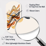 Burnt Orange Waves Abstract I - Asymmetric Metal Wall Clock
