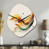 Burnt Orange Waves Abstract II - Asymmetric Metal Wall Clock
