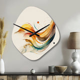 Burnt Orange Waves Abstract II - Asymmetric Metal Wall Clock