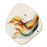 Burnt Orange Waves Abstract II - Asymmetric Metal Wall Clock