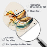 Burnt Orange Waves Abstract II - Asymmetric Metal Wall Clock
