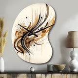 Brown And Black Movement I - Asymmetric Metal Wall Clock