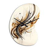 Brown And Black Movement I - Asymmetric Metal Wall Clock