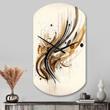 Brown And Black Movement I - Asymmetric Metal Wall Clock
