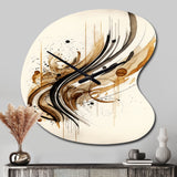Brown And Black Movement I - Asymmetric Metal Wall Clock