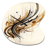 Brown And Black Movement I - Asymmetric Metal Wall Clock