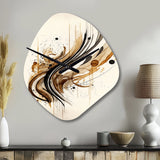 Brown And Black Movement I - Asymmetric Metal Wall Clock