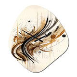 Brown And Black Movement I - Asymmetric Metal Wall Clock