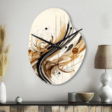 Brown And Black Movement I - Asymmetric Metal Wall Clock