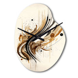 Brown And Black Movement I - Asymmetric Metal Wall Clock