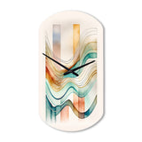Multi-Color Abstract Waves I - Asymmetric Metal Wall Clock