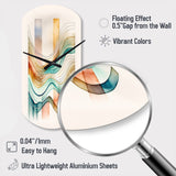 Multi-Color Abstract Waves I - Asymmetric Metal Wall Clock