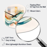 Multi-Color Abstract Waves I - Asymmetric Metal Wall Clock