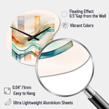 Multi-Color Abstract Waves I - Asymmetric Metal Wall Clock