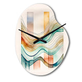 Multi-Color Abstract Waves I - Asymmetric Metal Wall Clock