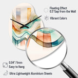 Multi-Color Abstract Waves I - Asymmetric Metal Wall Clock