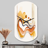 Burnt Orange Waves Abstract III - Asymmetric Metal Wall Clock