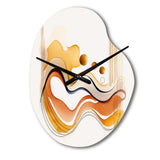 Burnt Orange Waves Abstract III - Asymmetric Metal Wall Clock