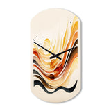 Burnt Orange Waves Abstract IV - Asymmetric Metal Wall Clock