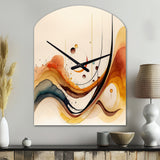 Burnt Orange Waves Abstract V - Asymmetric Metal Wall Clock