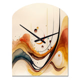 Burnt Orange Waves Abstract V - Asymmetric Metal Wall Clock