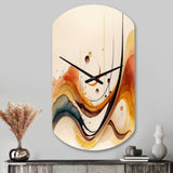 Burnt Orange Waves Abstract V - Asymmetric Metal Wall Clock