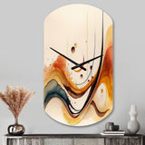 Burnt Orange Waves Abstract V - Asymmetric Metal Wall Clock