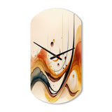 Burnt Orange Waves Abstract V - Asymmetric Metal Wall Clock