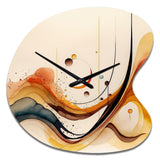 Burnt Orange Waves Abstract V - Asymmetric Metal Wall Clock