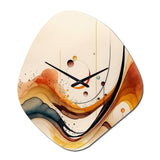 Burnt Orange Waves Abstract V - Asymmetric Metal Wall Clock