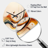 Burnt Orange Waves Abstract V - Asymmetric Metal Wall Clock