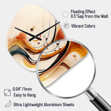 Burnt Orange Waves Abstract V - Asymmetric Metal Wall Clock